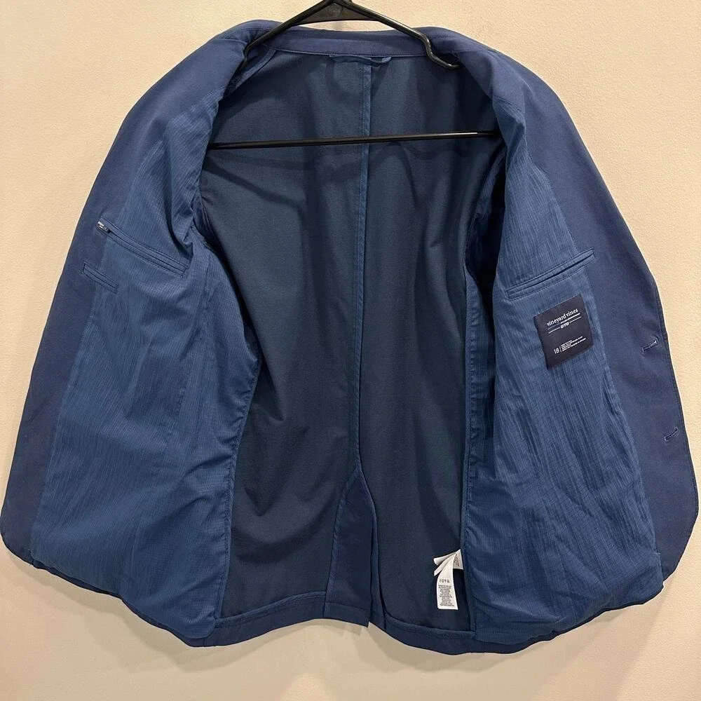 Vineyard Vines OTG Boys Performance Blue Blazer 18 Navy Jacket Sport Coat Preppy